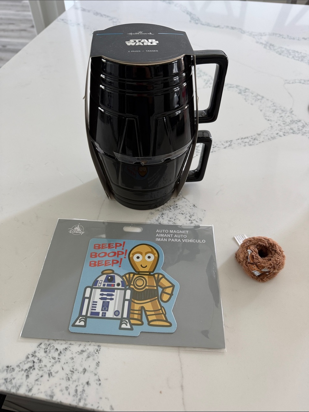 Hallmark Star Wars Droid Helmet Stackable Mugs, Car Magnet & Chewy Snap Bracelet